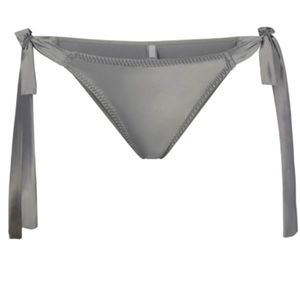 Skims NWT Woven Tie Side Underwear In Chrome
